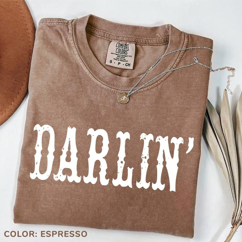 Comfort Colors DARLIN' T-shirt, Country Girl T-Shirt, Nashville Tee, Vintage Cowgirl TShirt, Funny Western T-Shirt...