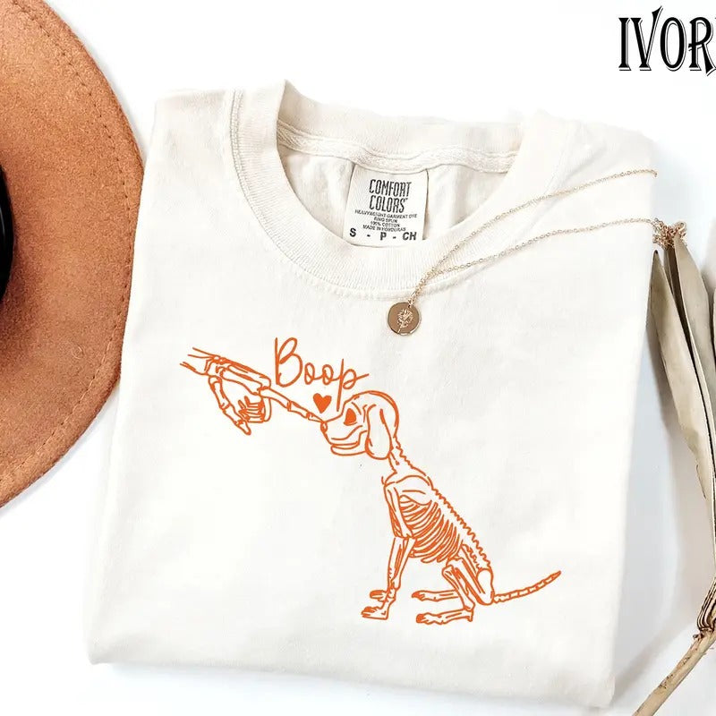 Comfort Colors Dog Skeleton T-shirt, Funny Dog Shirt, Dog Lover Gifts, Dog Mom Bella Canvas Shirt, Skeleton 2024 Happy...