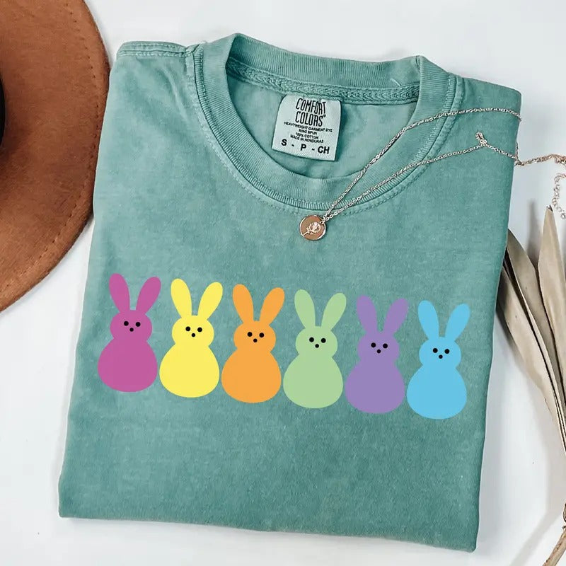 Comfort Colors Easter Bunny Peeps Shirt, Cute Easter Gift, Women's Peeps Shirt, Happy Easter Bunny Shirt Hoodie, Sweatshirt