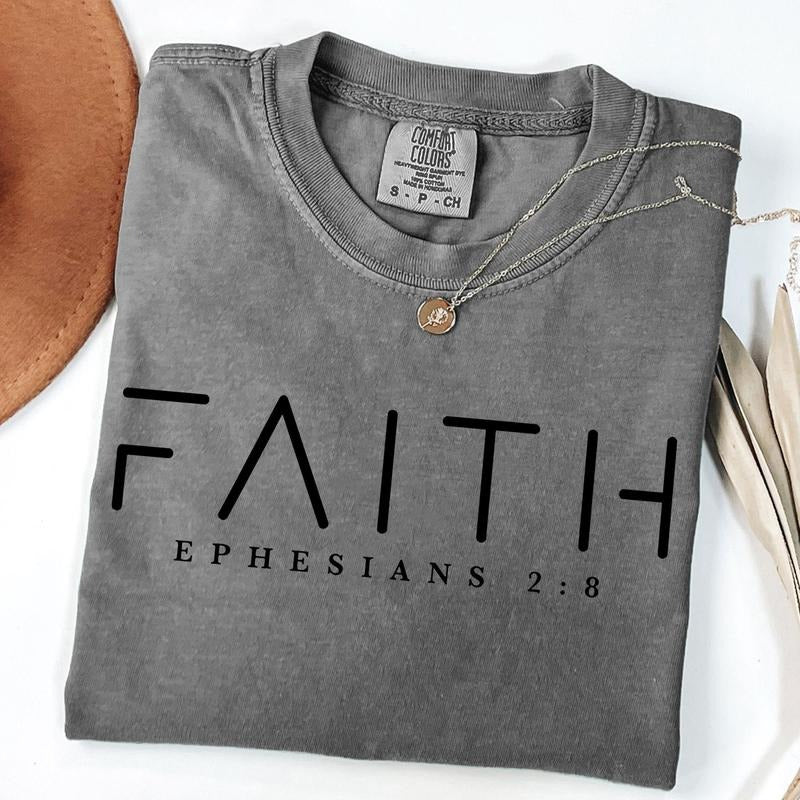 Comfort Colors Faith Shirt, Ephesians 2 8, Bible Verse, Bible Quote, Christian Shirt, Unisex T-Shirt Hoodie, Sweatshirt