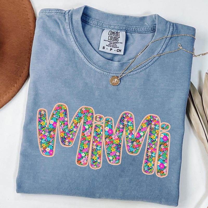 Comfort Colors Floral Mimi Shirt - Floral Graphic Tee - Mother's Day Gift - Vintage Style Tee - Aesthetic Spring Shirt