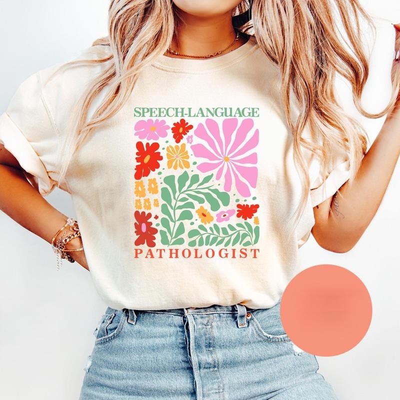 Comfort Colors Floral Speech Language Pathologist T-shirt, Speech Therapist Shirt, SLP Graduation, Speech Pathologist...