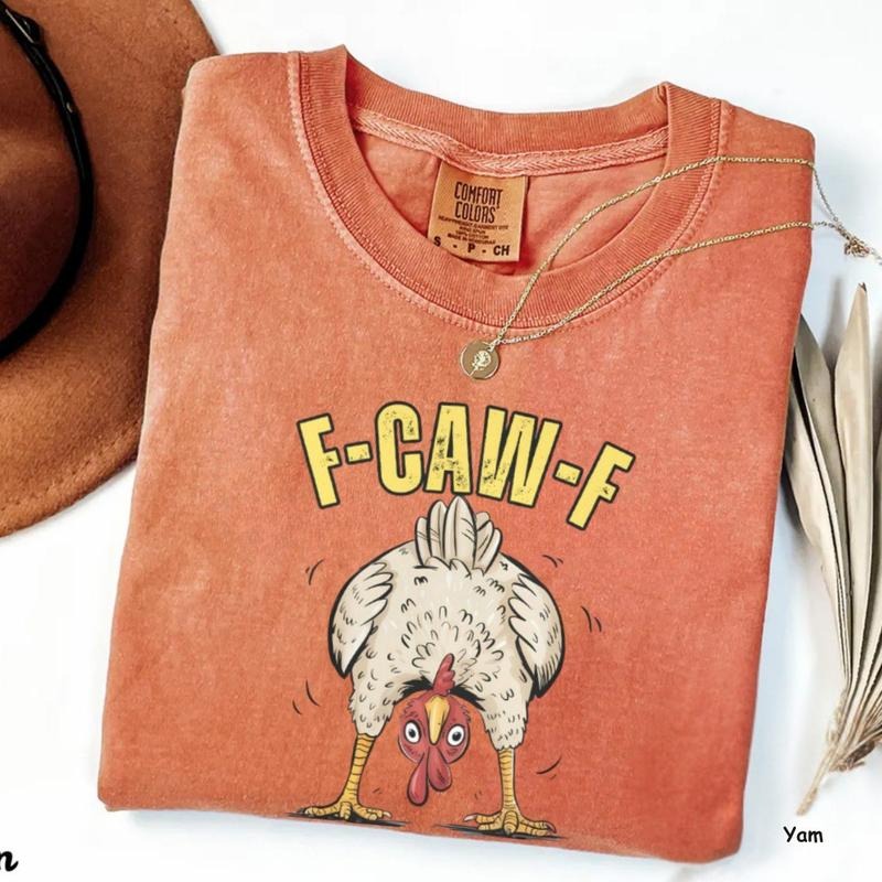 Comfort Colors Funny Chicken Shirt F-CAW-F Farm Humor Tee, Cute Country Life T-Shirt, Basic Top, Gift For Men For Women,...