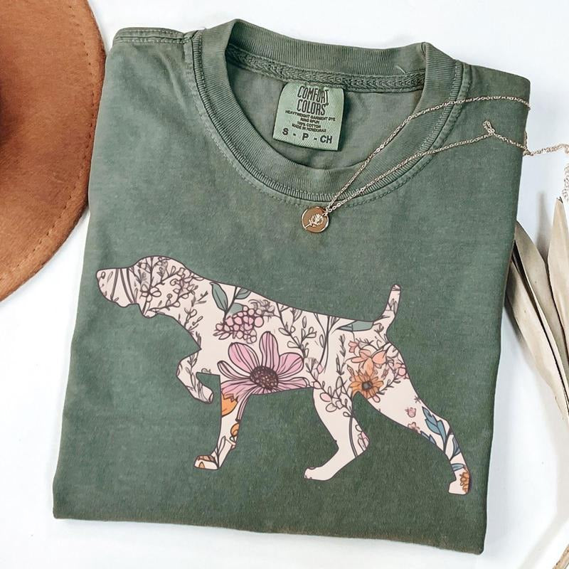 Comfort Colors German Shorthaired Pointer Shirt, Wildflowers German Pointer Shirt, Pointer Mama Shirt, German Pointer Mom...