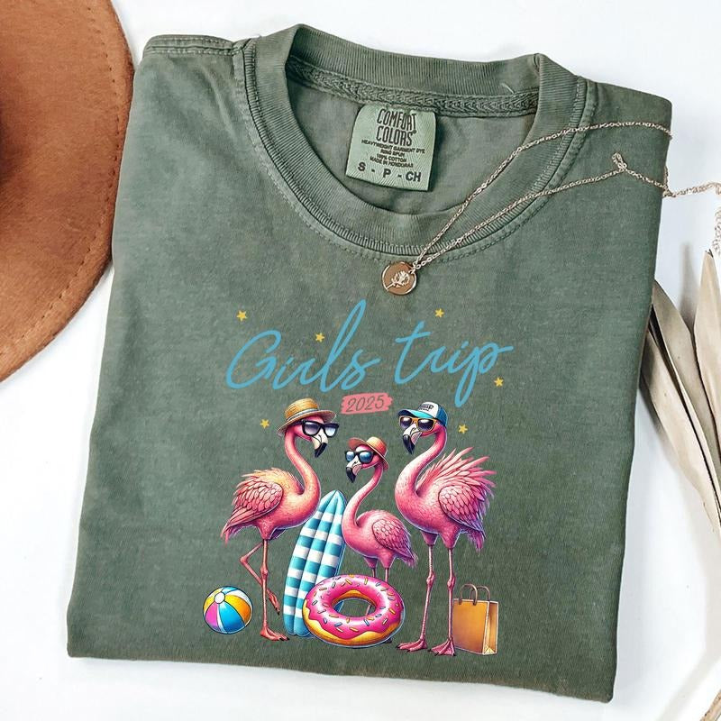 Comfort Colors Girls Trip 2025 Shirt, Girls Vacation T-Shirt, Summer Trip Tee Hoodie, Sweatshirt | HypeDripTees.com
