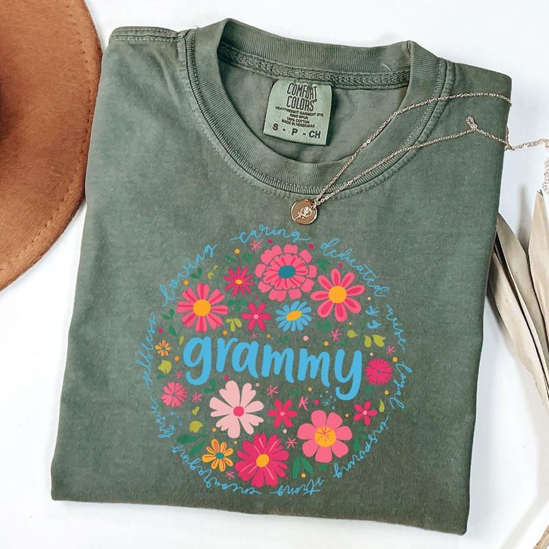 Comfort Colors Grammy Mothers Day For Grandma Wildflower Floral Women T-Shirt Hoodie, Sweatshirt | HypeDripTees.com