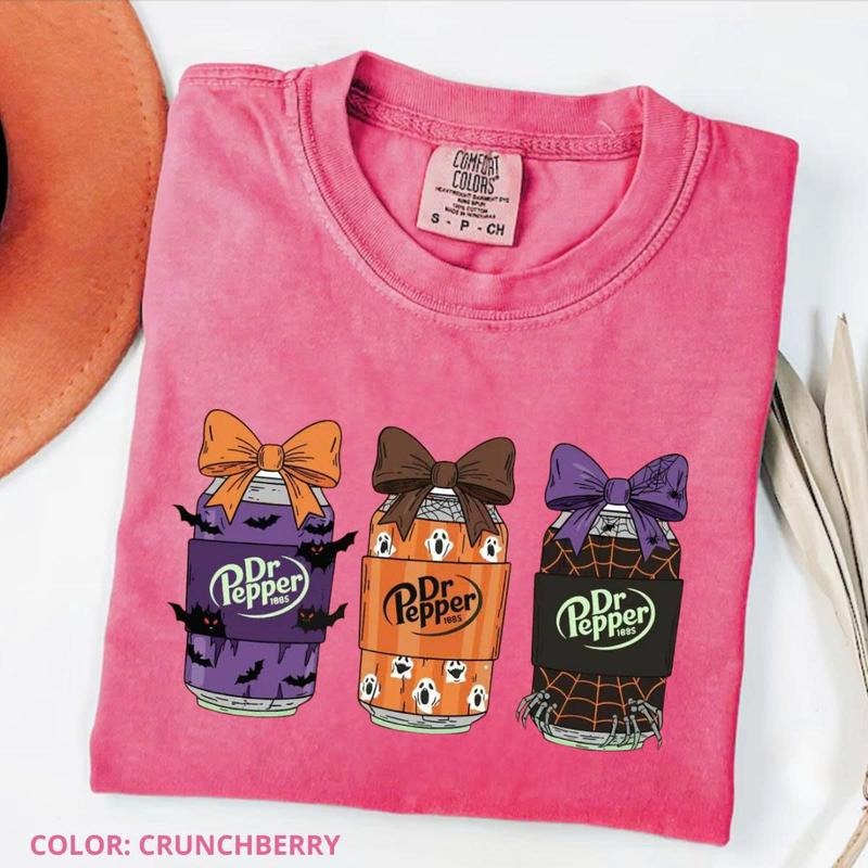 Comfort Colors Halloween Dr Pepper Coquette Shirt, Halloween Shirt, Cute Dr Pepper Shirt, drinking Dr. Pepper Shirt...