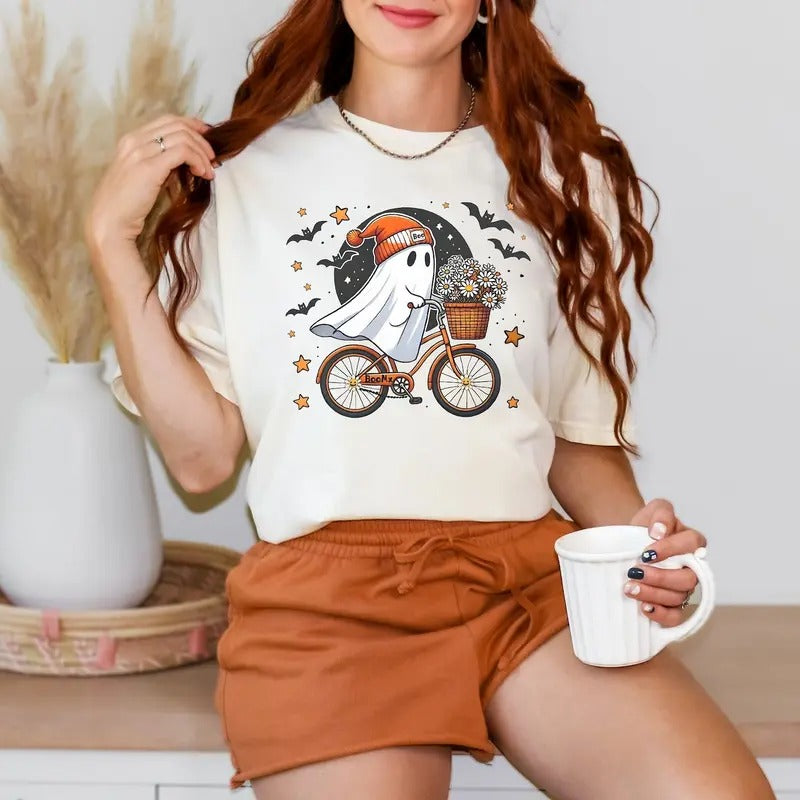 Comfort Colors Halloween Shirt, Cute Halloween Ghost Shirt, Halloween Women's Shirt, Fall Shirt, Halloween Party...