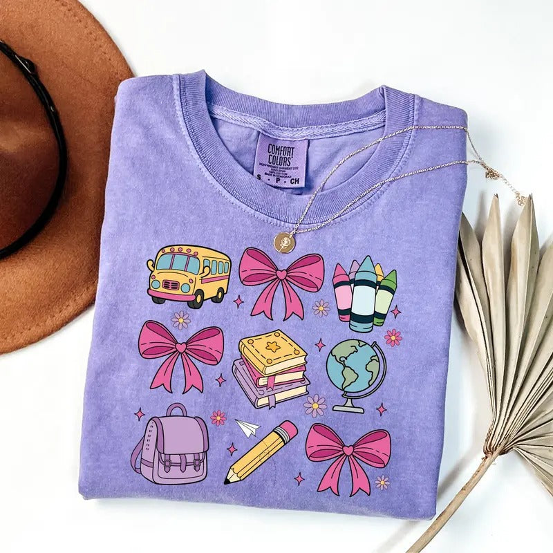 Comfort Colors Happy Back To School Shirt, Cute Teacher Shirt, 1st Day Of School, Teacher Appreciation, Elementary...