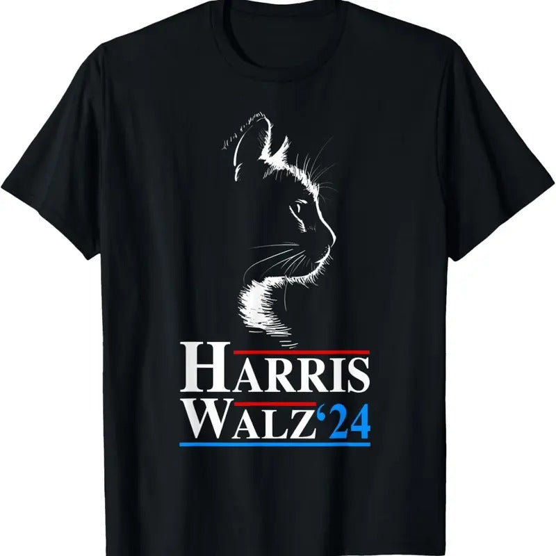 Comfort Colors Harris Waltz 2024 Election Funny Cat Kamala Harris Tim Walz T-Shirt Hoodie, Sweatshirt | HypeDripTees.com