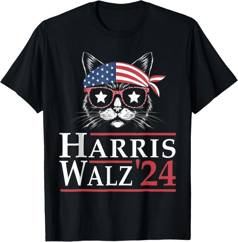 Comfort Colors Harris Walz 2024 Funny Cat Election Kamala Harris Tim Waltz T-Shirt Hoodie, Sweatshirt | HypeDripTees.com
