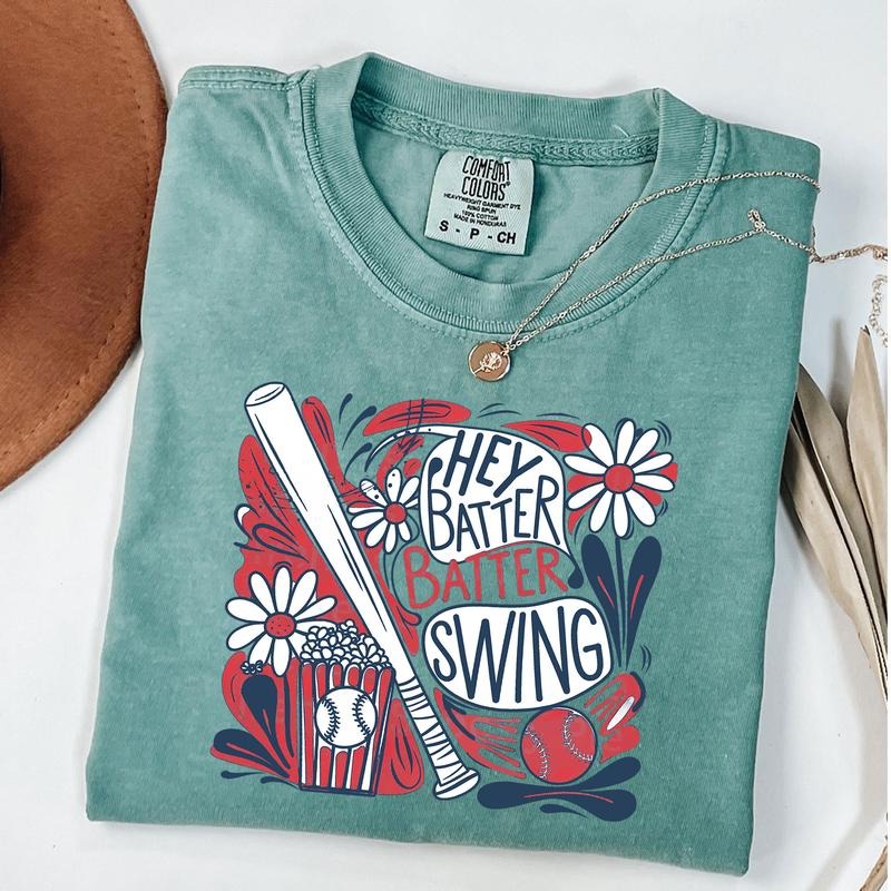 Comfort Colors Hey Batter Batter Swing Shirt, Retro Baseball Batter Shirt, Baseball Mom Shirt, Unisex T-Shirt Hoodie,...