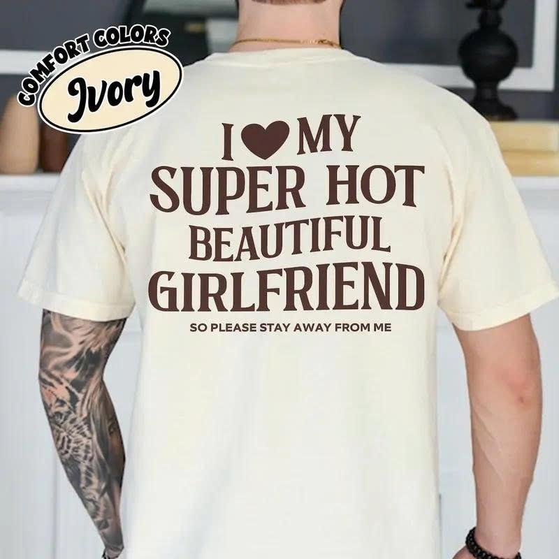 Comfort Colors I Love My Girlfriend TShirt, Funny Boyfriend Gift, I Heart My Girlfriend T-Shirts, Valentine Shirt Gift,...