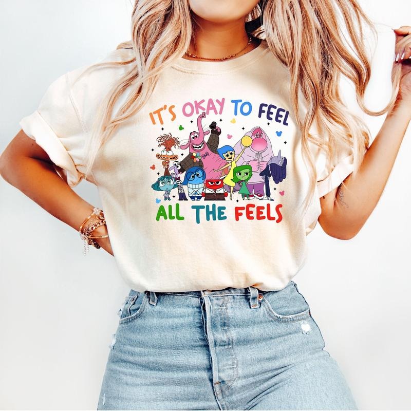 Comfort Colors It's Okay To Feel All The Feels T-Shirt, Therapy Shirt, Teacher Shirt, Gift for Teacher Hoodie, Sweatshirt