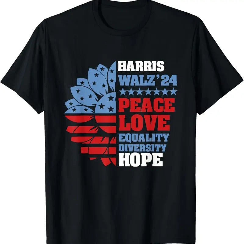 Comfort Colors Kamala Harris Tim Walz 2024 Peace LGBT Harris Walz Waltz T-Shirt Hoodie, Sweatshirt | HypeDripTees.com