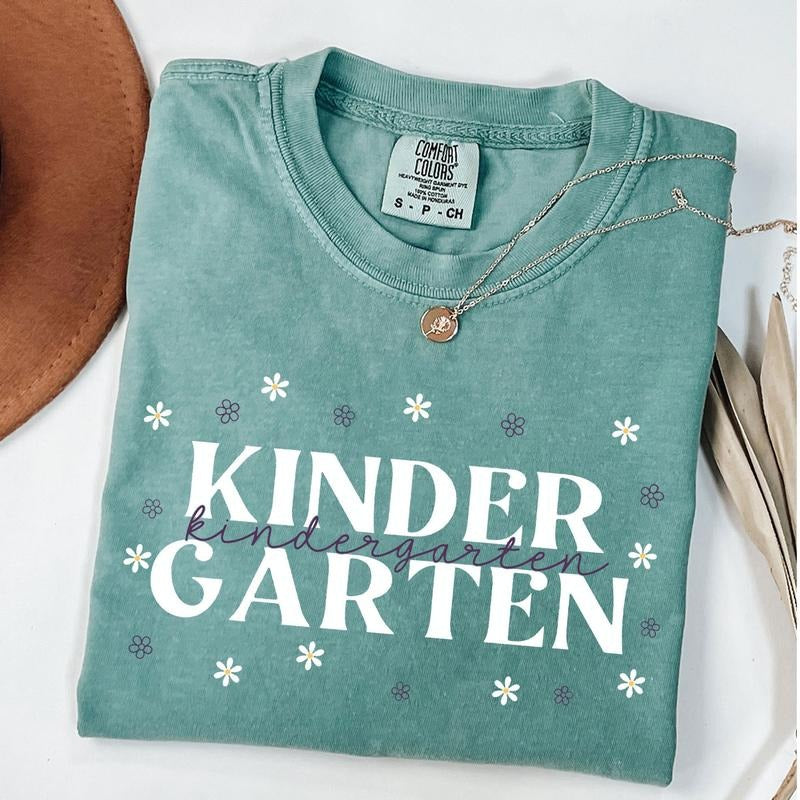 Comfort Colors Kindergarten Shirt, Kindergarten Teacher Shirts, Kindergarten Team T-Shirt, Back to School Teacher...