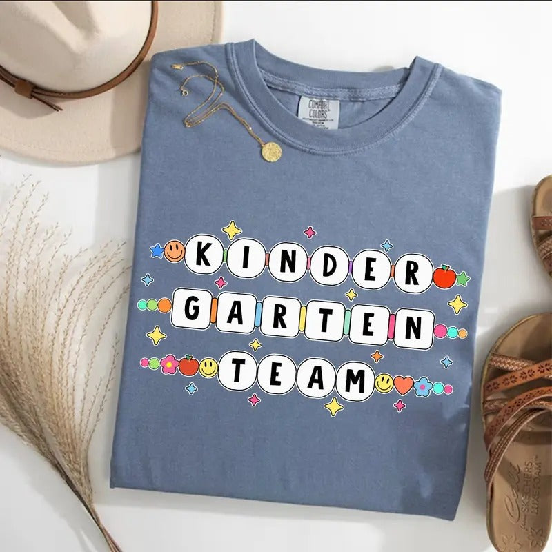 Comfort Colors Kindergarten Teacher Shirt, Kindergarten Team Shirt, Cute Kindergarten Team Shirt, Teacher T-Shirt Hoodie,...