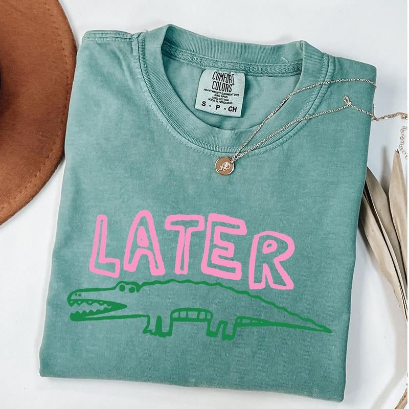 Comfort Colors Later Gator Vintage 90s T-Shirt, Retro Style Shirt, Funny Graphic Alligator Tee, Gift For Him Or...