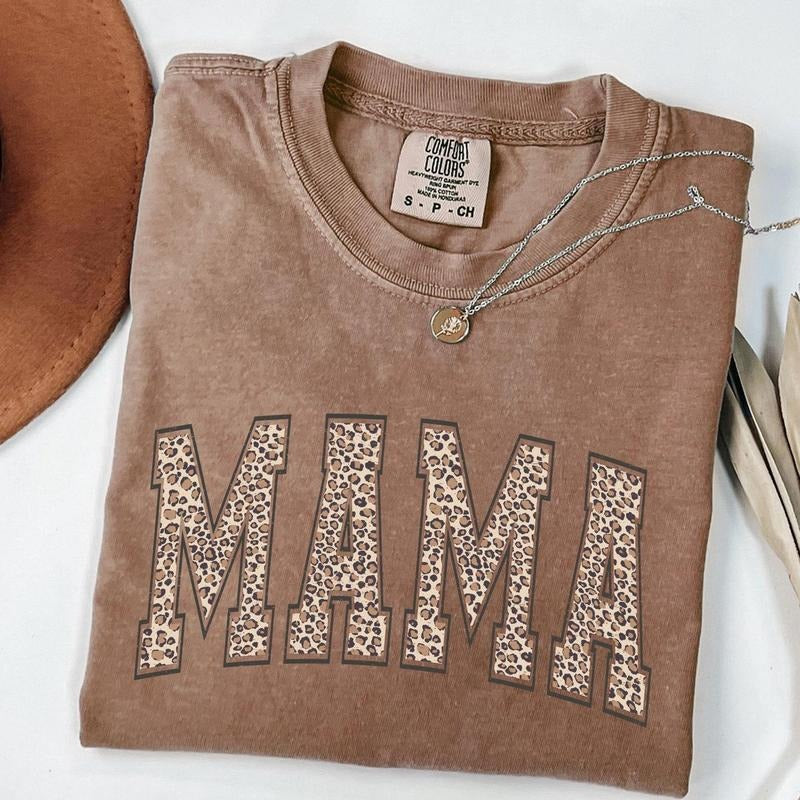 Comfort Colors Leopard Mama Shirt, Mothers Day Gift, Mom Shirt, Retro Mama Shirt, Gift For Mom, Mama Shirt, Leopard Mama...