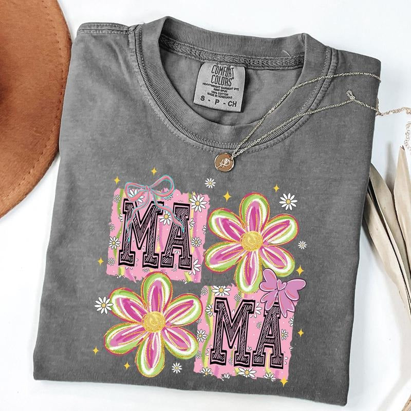Comfort Colors Mama Daisy Shirt, Coquette Mama Shirt, Brushstroke Mom T-Shirt, Mother's Day Gift Hoodie, Sweatshirt