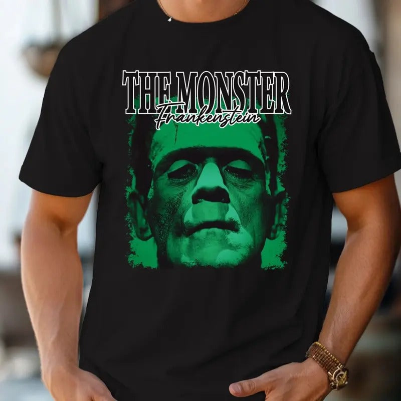 Comfort Colors Men's The Monster Frankenstein Cotton Graphic T-Shirt Top Hoodie, Sweatshirt | HypeDripTees.com