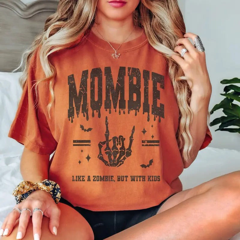 Comfort Colors Mom Halloween Shirt, Mombie T-Shirt, Mama Halloween T-shirt, Halloween Shirt for Mom Gift, Retro Fall...