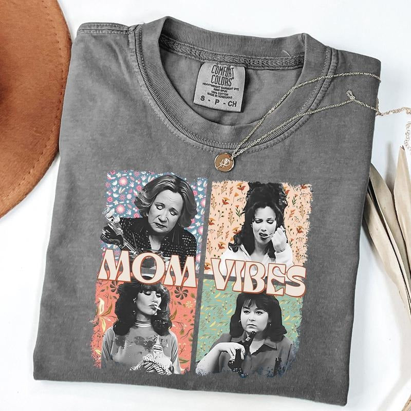 Comfort Colors Mom Vibes Shirt, Funny Mom Life Shirt, Retro Mother Shirts, Mother's Day Gift, Cool Mom Gifts, Unisex...