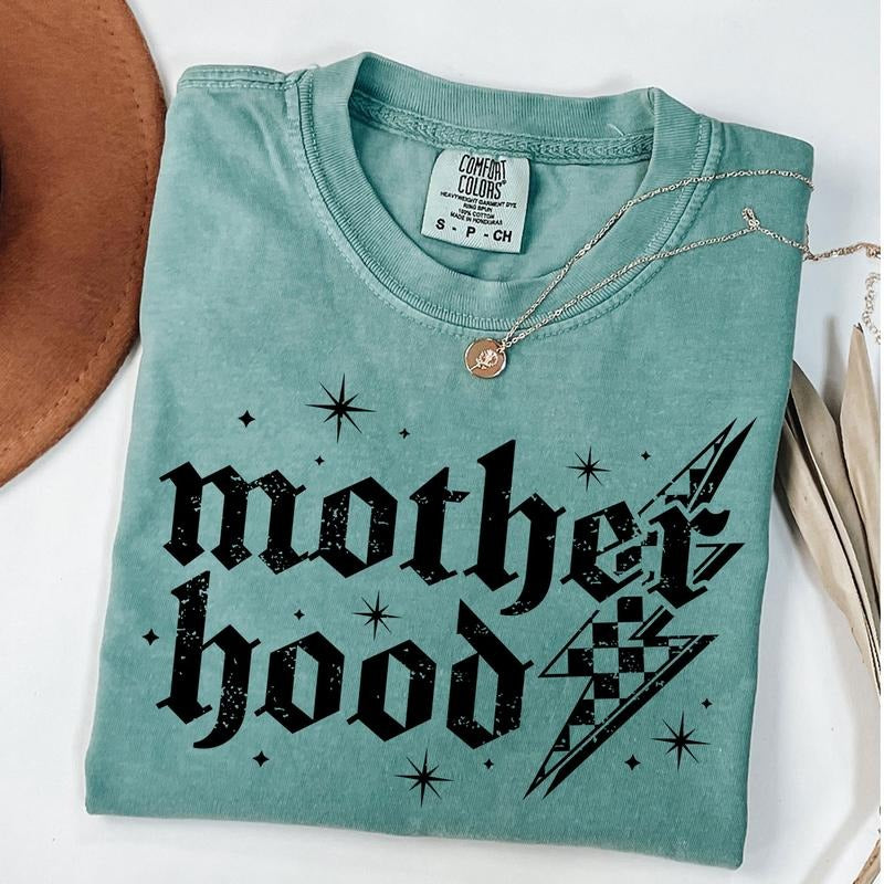 Comfort Colors Mother Hood Shirt, Checkered Mother Hood Shirt, Vintage Mama Tee, Vintage Checkered T-shirt, Gift For Mom...