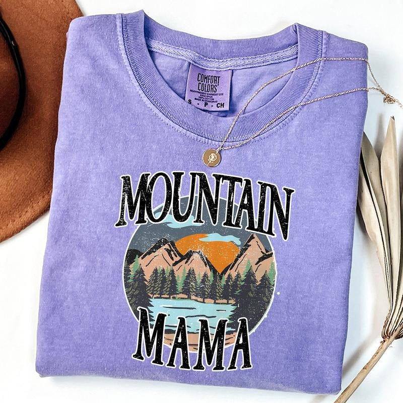 Comfort Colors Mountain Mama T-shirt, Vintage Inspired T-shirt, Vintage Mama Shirt, New Mom Gift Hoodie, Sweatshirt