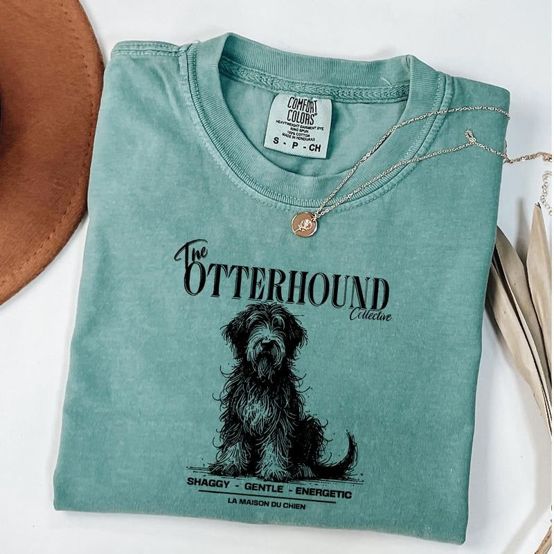 Comfort Colors Otterhound T-Shirt, Elegant Standard Otterhound Tee, Ink Sketch Poodle Shirt, Vintage Pet Graphic Tee,...