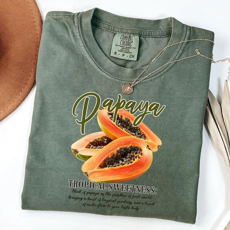 Comfort Colors Papaya T-Shirt, Vintage Graphic Fruit Shirt, Boho Fruit Shirt, Aesthetic Tee Hoodie, Sweatshirt