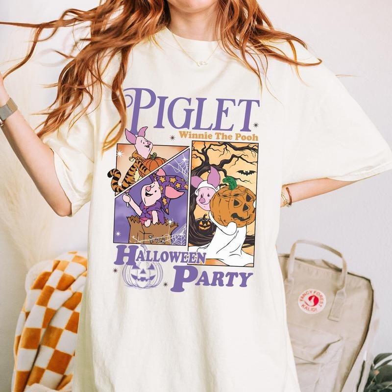 Comfort Colors Pig.let Halloween Party Shirt, Pooh Halloween Shirt, Spooky Season Shirt Hoodie, Sweatshirt | HypeDripTees.com