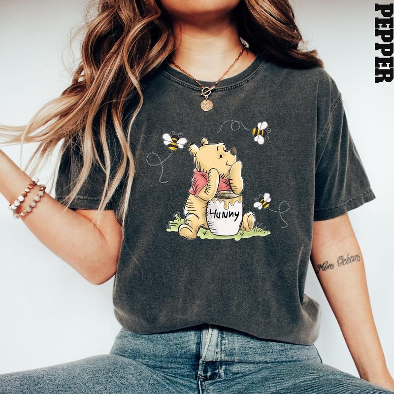 Comfort Colors Pooh T Shirt, Po.oh Shirt, Pooh Bear Shirt Hoodie, Sweatshirt | HypeDripTees.com
