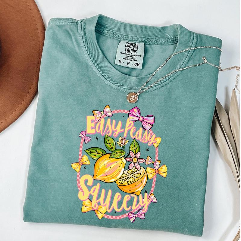 Comfort Colors Preppy Lemon Summer Shirt, Lemon Coquette Shirt, Preppy Summer T-Shirt, Lemonade, Unisex T-Shirt Hoodie,...