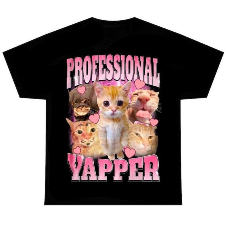 Comfort Colors Professional Yapper Shirt, Funny cat tee, Cute graphic tees, Full Colors, Full Sizes, For Men, For Women,...