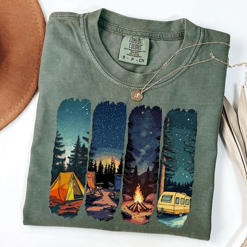 Comfort Colors Retro Camp Shirt, Camp Life Shirt, Summer Camping T-shirt, Unisex T-Shirt Hoodie, Sweatshirt