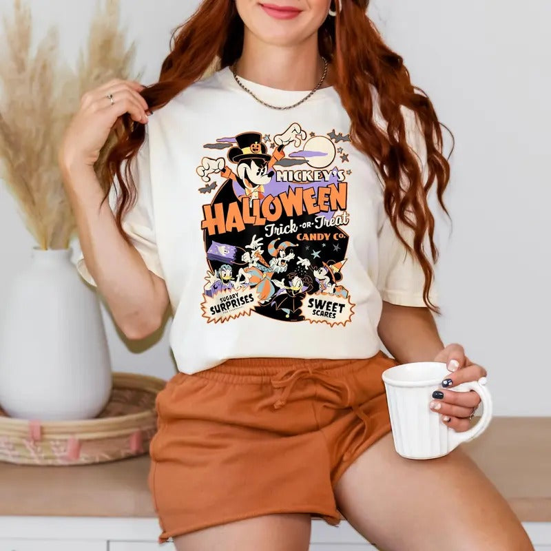 Comfort Colors Retro Dney Halloween Trick Or Treat Shirt, Vintage Halloween Shirt, Not So Scary Shirt Hoodie, Sweatshirt