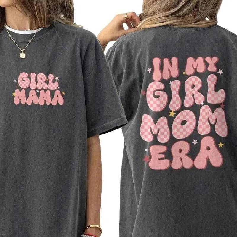 Comfort Colors Retro Girl Mom Shirt, Mother's Day Gifts For Girl Mom, New Girl Mama Gifts, Mom Of Girls, Mama Shirts, Mom...