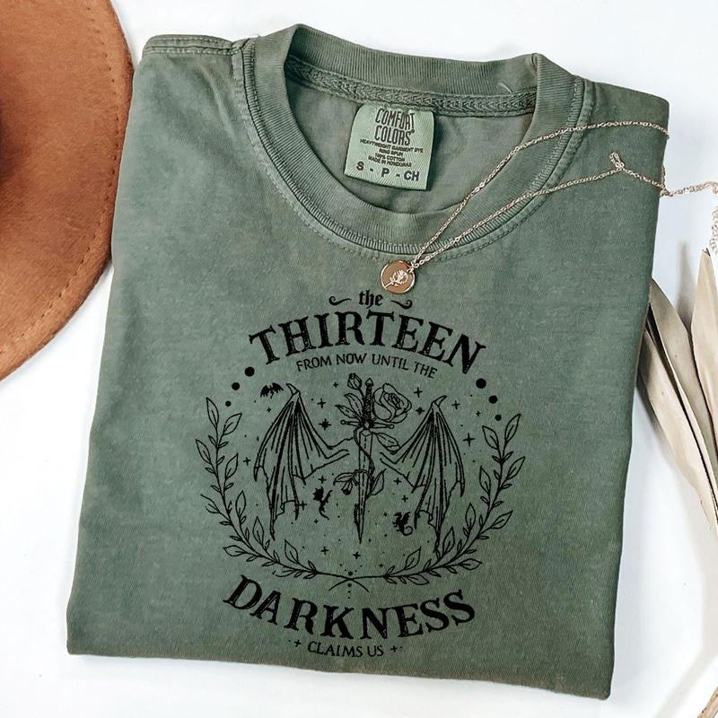 Comfort Colors Retro The Thirteen Throne Of Glass Shirt, From Darkness Claim Us Tshirt, Bookish Gift, Fantastic Reader...
