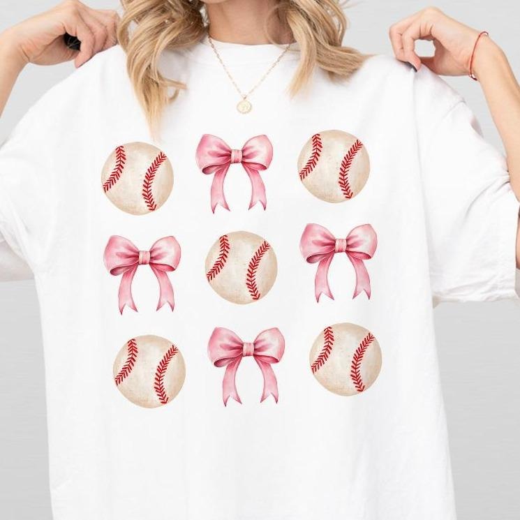 Comfort Colors Shirt, Coquette Cute Baseball Mama Shirt, Baseball Softball Bow Shirt, Gifts For Baseball Mom, Mothers Day...