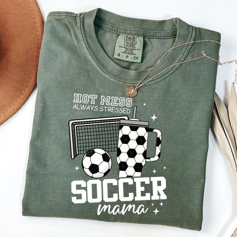 Comfort Colors Soccer Mom Shirt, Soccer Mama T-Shirt, Game Day Mom Shirt, New Mom Gift, Mother's Day Gift, Unisex T-Shirt...