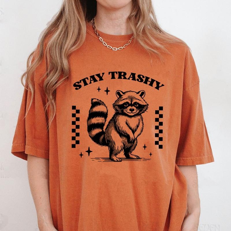 Comfort Colors Stay Trashy Shirt, Vintage Funny Raccoon Shirt, Sarcastic T-Shirt, Raccoon Gifts, Trash Panda Shirt...