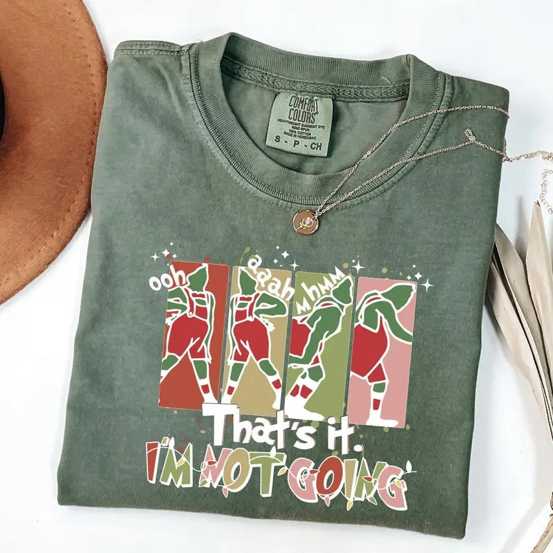 Comfort Colors That's It I'm Not Going Shirt, Vintage Funny Elf T-Shirt, Cute Retro Christmas T-Shirt, Popular Women...