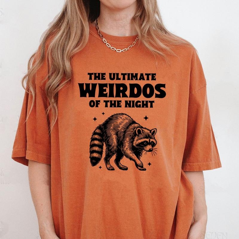Comfort Colors The Ultimate Weirdos Of The Night Shirt, Vintage Funny Raccoon Shirt, Sarcastic T-Shirt, Raccoon Gifts,...