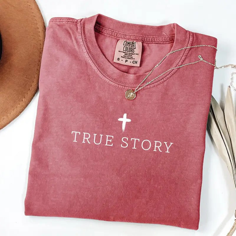 Comfort Colors True Story Shirt, Christian Christmas T-Shirt, Nativity T-Shirt, Jesus Lover Tee, Women's Christian Gift,...