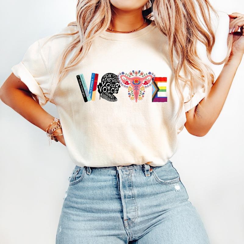 Comfort Colors VOTE Women's Rights Tee, Reproductive Right, Human Rights, LGBTQ T Shirt, Graphic T Shirt Hoodie, Sweatshirt