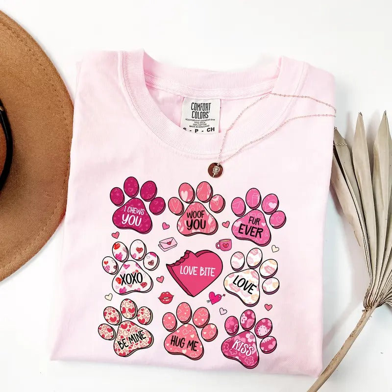 Comfort Colors Valentine Dog Lover Shirt, Coquette Dog Owner Shirt, Valentine's Day Shirt, Dog Mom Gift, Dog Lover Gift...