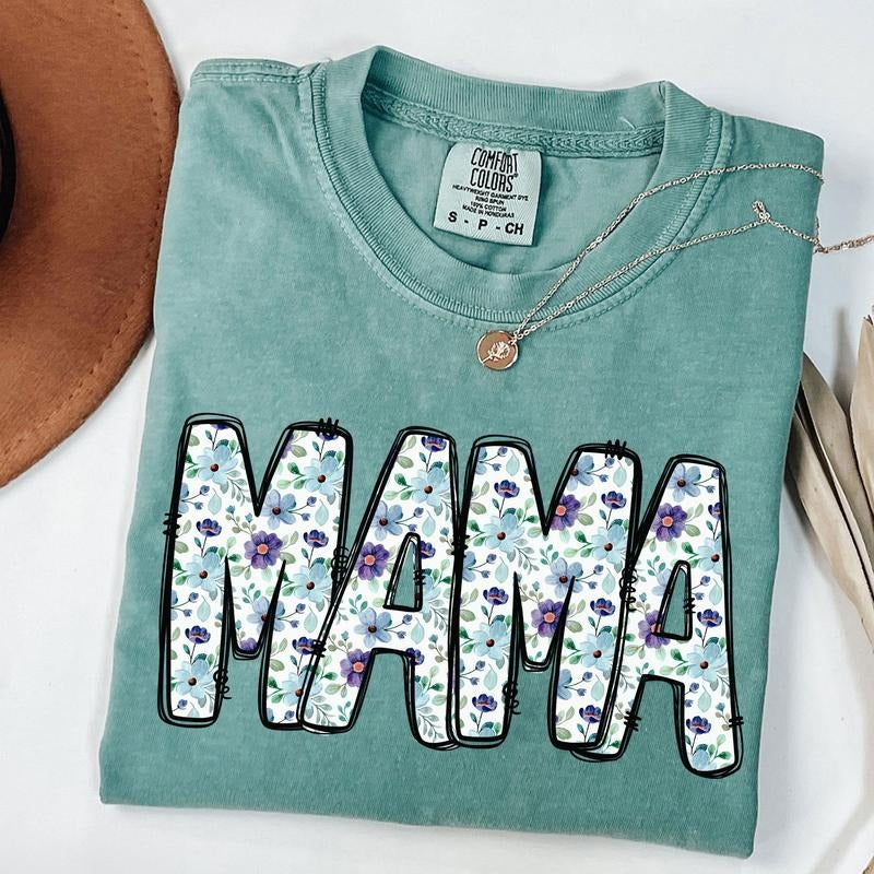 Comfort Colors Vintage Floral Mama T-shirt, Mama Shirt, Strong Woman Shirt, Gift for Mothers Day, Mama Tee, Graphic Tee...