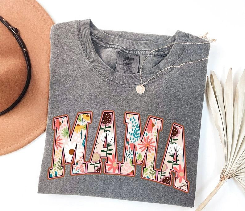 Comfort Colors Vintage Floral Mama T-shirt, Mama T-Shirt, Strong Woman Shirt, Gift For Mothers Day, Women's T-Shirt, Mama...