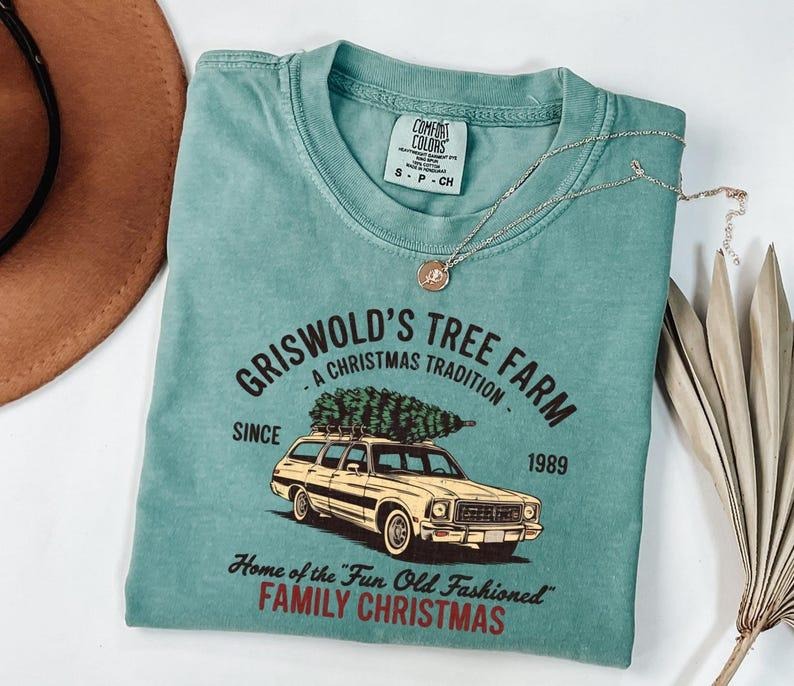 Comfort Colors Vintage Griswold's Tree Farm T-Shirt, Comfort Colors Retro Christmas T-Shirt, Popular Women Christmas...